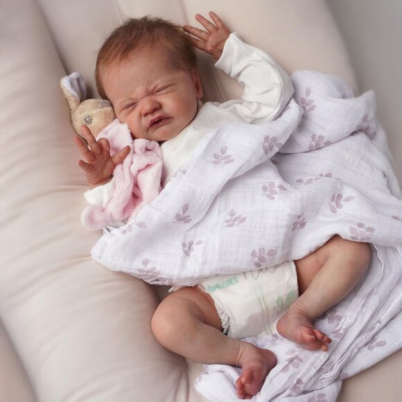 🆕20inch Soft Cloth Body Newborn Baby Poseable Limbs Crying Girl with Clothes - Picture 4 of 5